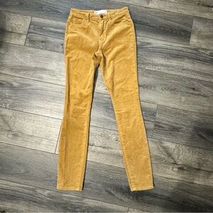 RSQ Manhattan High Rise Corduroy Skinny Pants Mustard Yellow Gold Size 3/26